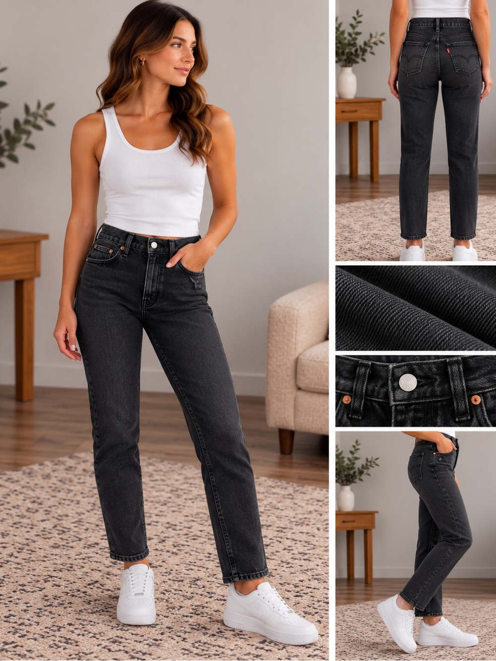 American Eagle Outfitters Black Straight Leg Jeans